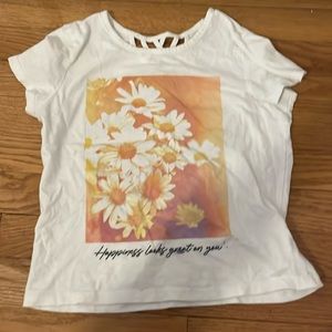 girls sunflower short sleeve tee size small